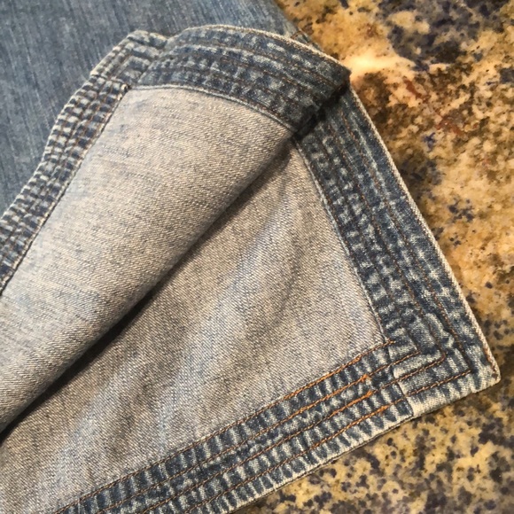 ANN TAYLOR 💯% cotton denim tunic top•front lacing•long sleeve•size 8 - Picture 12 of 17